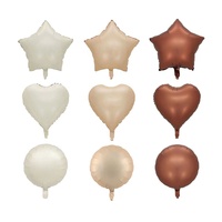 Nouveau 18 pouces coeur rond crème rétro flottant ballons à hélium en aluminium décoration de fête d'anniversaire ensemble de ballons