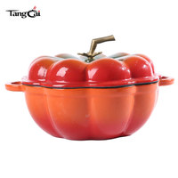 Livraison Rapide Cocotte Mini en Fonte Émaillée Motif Citrouille Décor Halloween et Thanksgiving Cadeau
