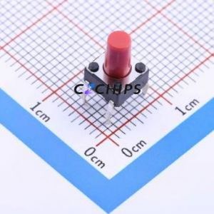 SKHHBSA010 Tactile Switch Through hole Component (THT)-4P,6x6mm Switch Single Pole Single Throw Round Button Through Hole 6mm - Product Image 1
