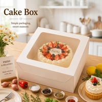 Boîte à gâteau personnalisée portable avec impression dorée, emballage alimentaire pour pâtisserie, pour desserts de fête d'anniversaire