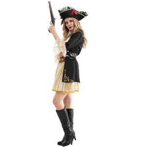 <span class=keywords><strong>Costume</strong></span> de princesse <span class=keywords><strong>pirate</strong></span> <span class=keywords><strong>pour</strong></span> <span class=keywords><strong>femme</strong></span> adulte Halloween combinaison de performance sur scène W-02664 avec chemise trench inspirée du personnage de télévision - Product Image 2