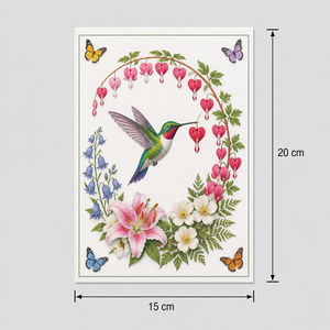Tarjeta 3D Pop-up con Diseño Original ZS-PC0270, Colibrí en Arco Floral, Corte Láser de 4 Colores, Papel con Barnizado Brillante, Tarjeta de Felicitación con Temática Natural - Product Image 3