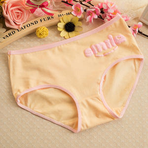 Zoete hete meisjes sexy bedrukte glimlach ondergoed slip mid-rise custom naadloze tienermeisjes ondergoed dames slips bedrukt - Product Image 4