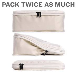 Lot de 4 cubes de compression personnalisés pour le voyage - Sacs organisateurs de bagages - Cubes de rangement à double fermeture éclair pour valises - Product Image 3