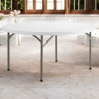 Table pliante ronde en plastique HDPE de haute qualité pour l'extérieur et l'intérieur