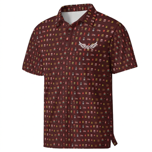 Polo à manches courtes pour homme avec imprimé pompier, respirant, 100 % polyester, tenue décontractée, logo sur le devant - Product Image 1