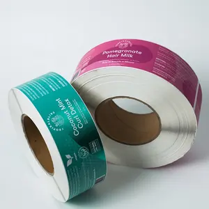 Aangepaste Zelfklevende Zilver Bopp Roll Sticker Shiny Soft Touch Afdrukken Fles Label Voor Haar Olie Product