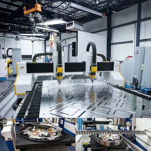 Machine de découpe à jet d'eau CNC 5 axes QIANRUI, moteur de haute précision, roulement, équipement <span class=keywords><strong>industriel</strong></span> 380V, marbre, granit - Product Image 6