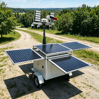 Mobiler Anhänger-LED-Solar-Lichtturm mit Elektrischem Teleskopmast & CCTV-Kamera für Baustellen und Bergbaubereiche