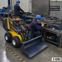 Chargeuse compacte sur pneus de 1050 kg avec moteur à essence télécommandé EURO 5 EPA CE, directement de l'usine, avec scie à roche