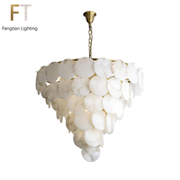 Lustre de style nordique de luxe léger, moderne, simple et créatif, de style français, avec marbre, pour salon/salle à manger et chambre à coucher