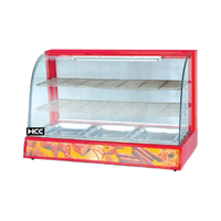 Vitrine chauffante en verre incurvé