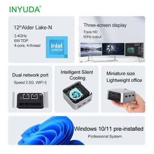 INYUDA Intel Celeron N100 <strong>Mini</strong> Pc 2* LAN 3*HDM I 3*<strong>USB</strong> Windows OS Portable Pocket Office Home <strong>Mini</strong> <strong>Computer</strong> - Product Image 5
