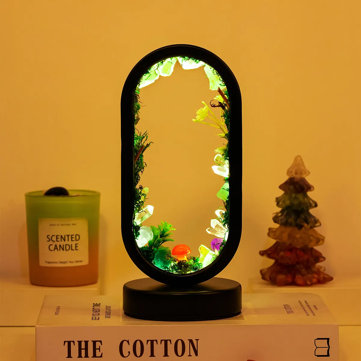 wholesale Natural forest round crystal lamp crystal heal stone night light can be customized Christmas Children's Gifts