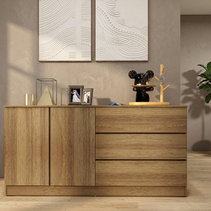 Modern 2-Door 5-Chest Drawer Cabinet High Quality Wood Contemporary Living Room Storage Furniture Furnizone Model 1449 - Product Image 2