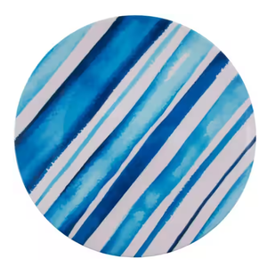 <span class=keywords><strong>Assiette</strong></span> à dessert ronde en mélamine rayée bleu ciel de 8 pouces, plateau à fruits léger en mélamine pour kits de table nautiques - Product Image 2