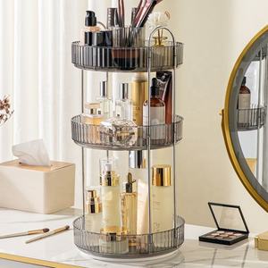 3 Layers Eco-Friendly Plastic Home Organization 360 Rotating Makeup Organizer Spinning Holder Cosmetic <b>Storage</b> Display Racks - Product Image 3