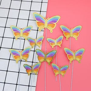 バレンタインデーと記念日のケーキデコレーション用10枚のピース/バッグカラーペーパーバタフライケーキトッパー - Product Image 6