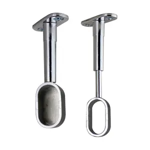 Aluminum alloy silver connecting metal furniture parts for clothes rail closet rod wardrobe poles