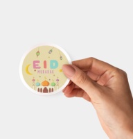 Étiquette de cadeau mignon de mosquée Eid multicolore Eid Mubarak autocollant pour les enfants musulmans décoration de fête Eid