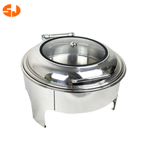 Chauffe-plats pour buffet de haute qualité Équipement de buffet de luxe Ensemble de chauffe-plats chauds en acier inoxydable