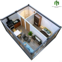 Maison mobile de luxe de 40 pieds, conteneur habitable, mini-maison, chambre miniature, maison préfabriquée en conteneur