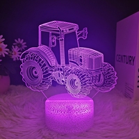 Lampe 3D populaire et charmante, option de logo personnalisé, 16 couleurs, télécommande, veilleuse décorative pour salon, côtés du canapé