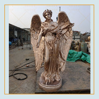 Statue décorative taille de vie en Bronze, Statue en céramique, vente en gros, Sculpture d'ailes d'ange