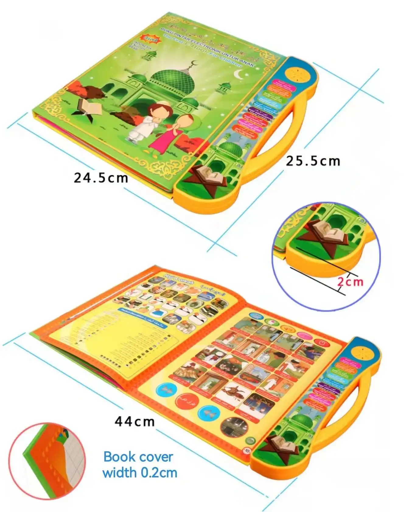 Éducation tactile arabe anglais indonésien coran Machine d'apprentissage Point de lecture livre E livre sonore pour enfants