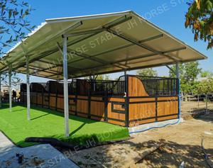 경제적인 간단한 최신 디자인 지붕을 가진 나무로 되는 옥외 말 안정되어 있는 문 축사 집 - Product Image 4