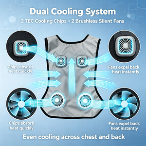 Chaqueta con Ventilador, Traje de <span class=keywords><strong>Aire</strong></span> <span class=keywords><strong>Acondicionado</strong></span>, Chaleco Refrigerante para Hombre, Ropa de Verano para Exteriores con Ventilador - Product Image 4