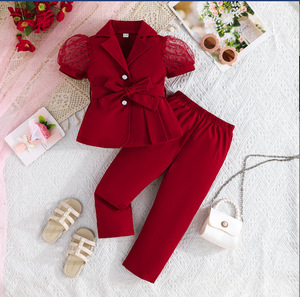 <span class=keywords><strong>Ropa</strong></span> de bebé, chaleco de Color sólido para niñas, pantalones de pierna <span class=keywords><strong>ancha</strong></span> florales, <span class=keywords><strong>ropa</strong></span> de 2 uds para niños, <span class=keywords><strong>ropa</strong></span> de moda para niños - Product Image 4