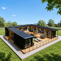Maisons modulaires en acier personnalisées, modernes, 2 ou 3 chambres, avec cuisine intégrée, pour hôtel en emplacement panoramique extérieur