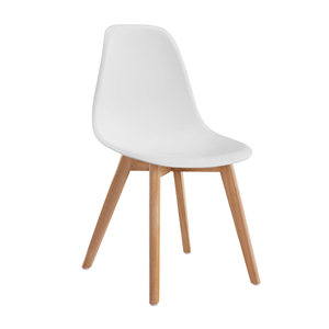 เก้าอี้พลาสติกดีไซน์ทันสมัยสไตล์นอร์ดิกแบบปรับเปลี่ยนได้ สีขาว รุ่น Silla Tulip สำหรับบ้าน ห้องครัว ร้านอาหาร คาเฟ่ ขายดีที่สุด - Product Image 1