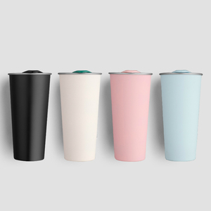 BORGE New Fashion 500 <span class=keywords><strong>Ml</strong></span> Logo personalizzato 304 in acciaio inossidabile doppia parete isolato viaggio tazza Tumblr <span class=keywords><strong>caffè</strong></span> con coperchio - Product Image 1