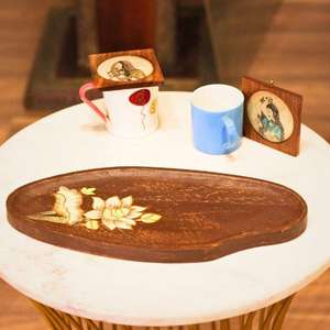 ถาดเสิร์ฟไม้ งานแฮนด์เมด สำหรับเสิร์ฟขนม ชีส และอาหารเรียกน้ำย่อย เหมาะสำหรับใช้ในครัว รับประทานอาหาร และงานบริการ - Product Image 4