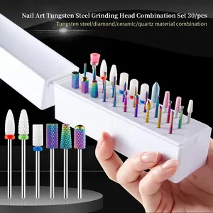30pcs Nail <b>Drill</b> <b>Bits</b> Ceramic Diamond Cuticle Efile Tungsten Carbide Milling Cutter for Manicure Remover Acrylic Gel Nail Tools - Product Image 6