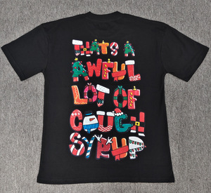 T-Shirt da Uomo Y2K di Alta Qualità 100% Cotone, Streetwear Oversize con Stampa 'THAT'S AWFUL LOT COUGH SYRUP' - Product Image 4