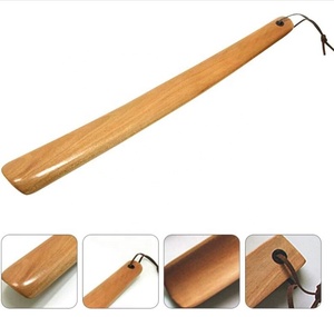 Cuerno de zapato de madera profesional, cuerno de zapato de madera de haya y cuernos de zapato de mango largo con correa de cuero - Product Image 4