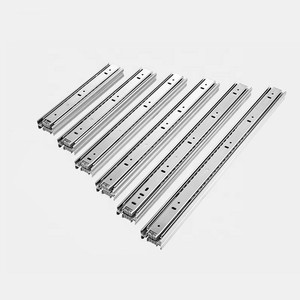 Correderas para cajones GQK, de 3 pliegues, extensión total, con rodamientos de bolas, riel telescópico para muebles - Product Image 1