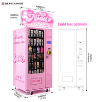 Distributeur automatique de beauté Zhongda avec conception personnalisée intelligente, autocollants, faux cils roses, mèches de cheveux, perruques, fonction SDK et paiement par carte
