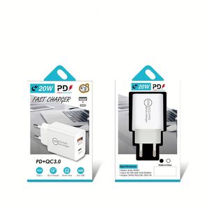 PD20W Charger 5V4A EU/US/UK Standard Type-c QC3.0 Dual Port <b>Fast</b> <b>Charging</b> Adapter Manufacturer <b>Charging</b> Head - Product Image 1