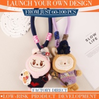 Pendentif Décoratif Monstre en Peluche, Fait Main Personnalisé, Faible MOQ pour Sac Bandoulière, Garniture de Sac Cadeau, Marchandise pour le Marché Local, Ornement de Sac à Dos