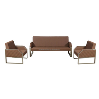 Canapé commercial moderne en cuir PU à trois places pour bureau, hôtel, appartement - Canapé d'attente personnalisé OEM
