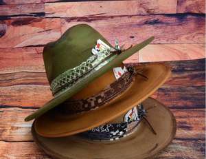 LR315B2 Nouveau style Chapeau en feutre de laine Hiver Automne Vintage Chapeau haut de forme à large bord Fait main Bandeau Unisexe pour Fêtes Formelles - Product Image 4