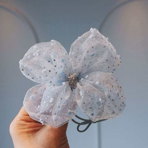 Élastique à cheveux floral à pois dorés pour filles, nœud, accessoire pour <span class=keywords><strong>chignon</strong></span> - Product Image 4