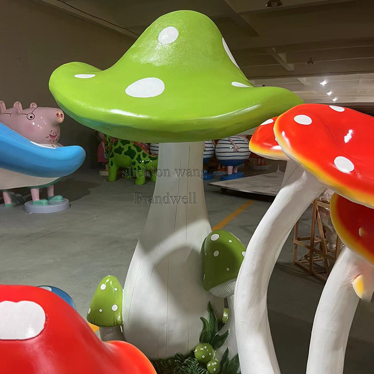 4 Funghi In Miniatura In Ceramica - Ornamenti Da Giardino, Decorazioni Fatte A Mano, Statue