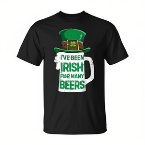 T-shirt pour hommes avec motif de tasse de bière, « J'ai été Irlandais pour bien des bières », pour la Saint-Patrick - Product Image 2