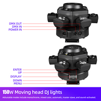 Mini Lyre LED 150W Six-Bras Type « Bee Eye » RVBW, Faisceau Laser, Émission UV, Contrôle DMX512 pour Soirées Disco, Scènes, DJ et Danse