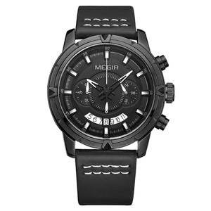Nuevo reloj para hombre, esfera grande, cronógrafo multifuncional, resistente al agua, reloj de pulsera de cuero genuino - Product Image 1